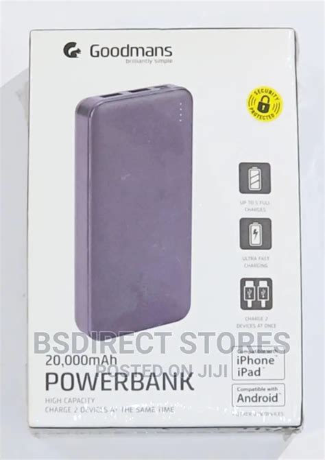 Goodmans High Capacity Ultra Fast Power Bank 20000mah Black In Utako