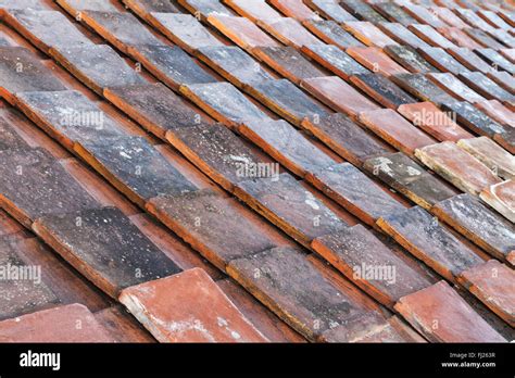 Old Weathered Red Roof Tiling Background Texture Stock Photo Alamy