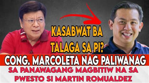 Cong Marcoleta Nag Paliwanag Sa Pagbibitiw Ni Speaker Romualdez Sa