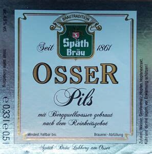 Drink Label Sp Th Br U Osser Pils Sp Th Br U Germany Federal