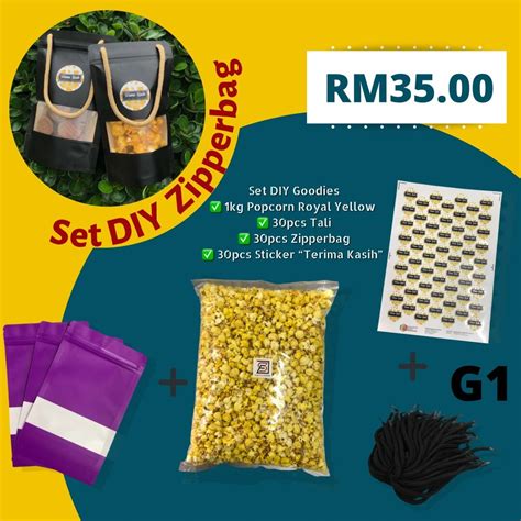 Set Diy Goodies Zipperbag Ziplock Bucket 30pcs Per Set Goodies