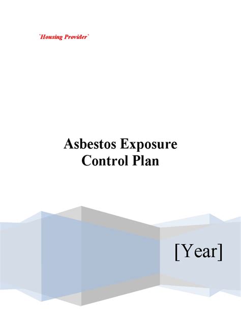 Asbestos Exposure Control Plan Template Pdf Asbestos Personal