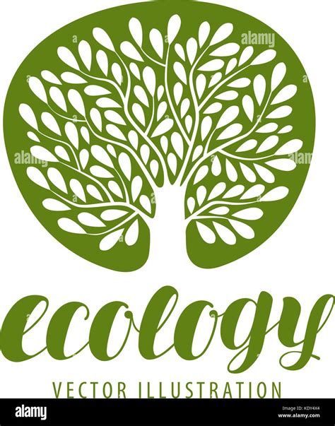 Ecology Environmental Protection Nature Logo Or Symbol Tree With Leaves Icon Vector