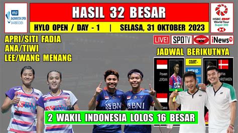 Hasil Hylo Open Hari Ini Day R Apri Siti Ana Tiwi Menang