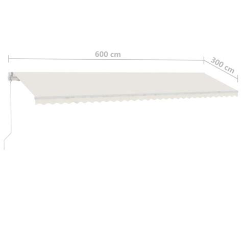 Auvent manuel rétractable sur pied 600x300 cm Crème XID Cdiscount Maison