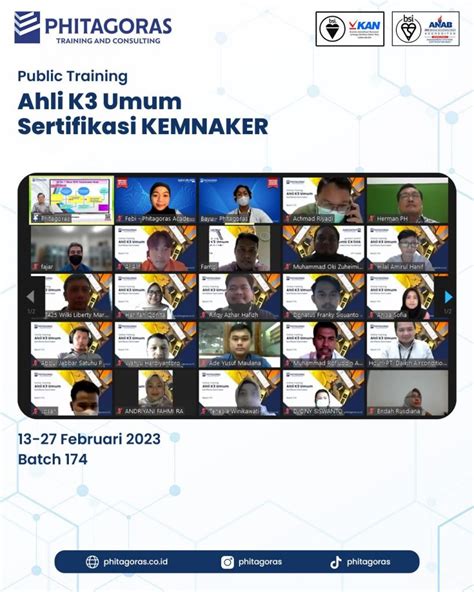 Public Training Ahli K Umum Sertifikasi Kemnaker Batch Training