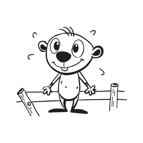 Premium Vector | A drawing of a monkey with a stick in it that says ...