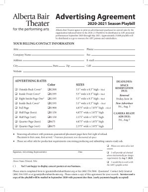 Fillable Online Advertising Order FormBlake Theater Fax Email Print