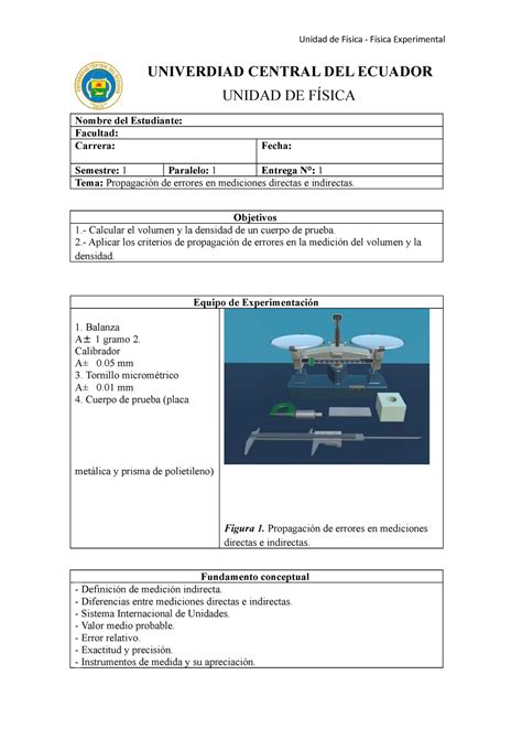 Informe Propagación de errores en mediciones directas e indirectas