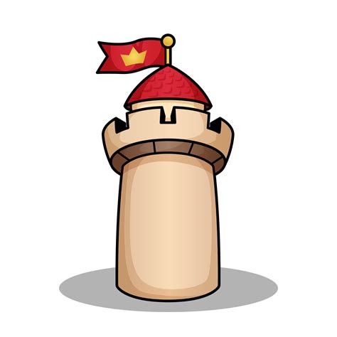 Cute Castle Tower Cartoon Illustration Design Vector Art At