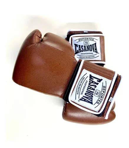 Guantes De Box Casanova Boxeo Cuero Velcro Marron Ozs Env O Gratis