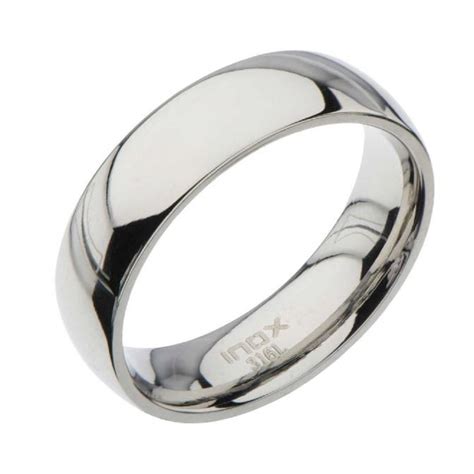 Inox Mens Stainless Steel High Polished Finish Classic Wedding Band