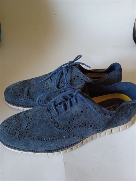 Cole Haan Zerogrand Blue Suede Wingtip 115 M Gem