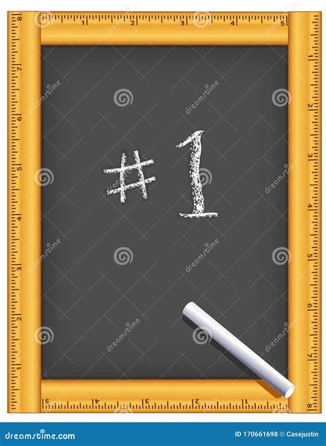 Ruler Frame Chalkboard Number One Stock Vector Illustration Of