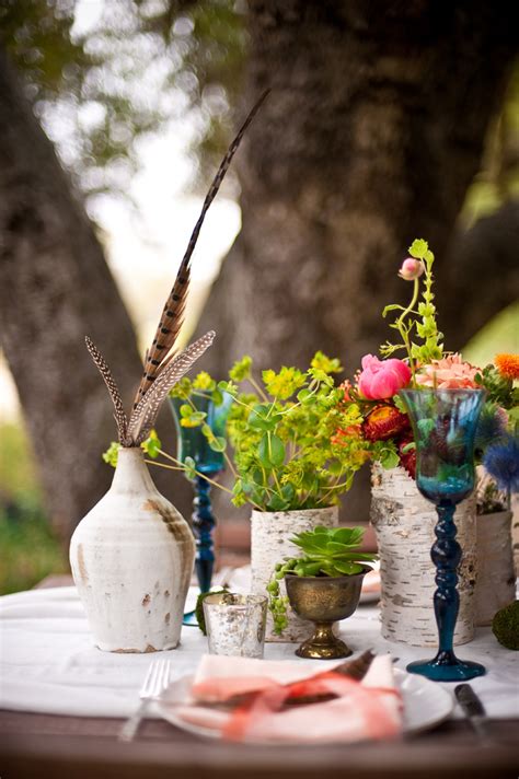 Birch Bark Covered Vases Wedding Centerpiece Elizabeth Anne Designs