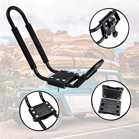 2 Pairs Kayak Roof Rack J Bar Rack Sets With 4 Tie Down Cam Straps Car Rack Double Kayak