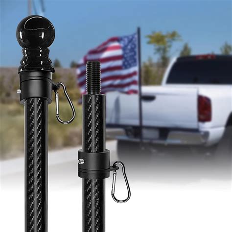 5ft 6ft Outdoor Flag Pole For House Carbon Fiber Design Heavy Duty Flag Pole With