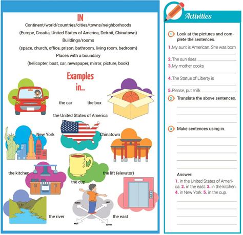 Prepositions Of Place In Escolar Abc Color