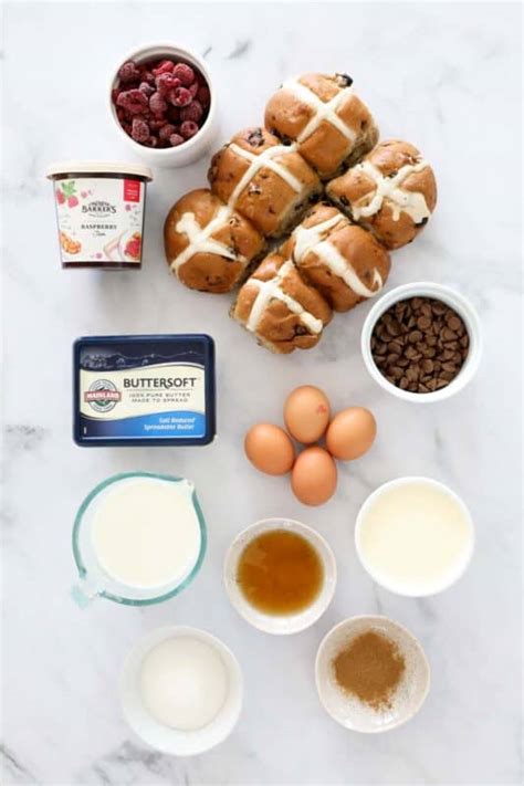 Easy Hot Cross Bun Bread And Butter Pudding Recipe Bake Play Smile