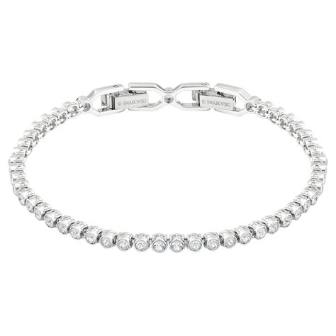 Emily Bracelet Round Cut White Rhodium Plated Swarovski