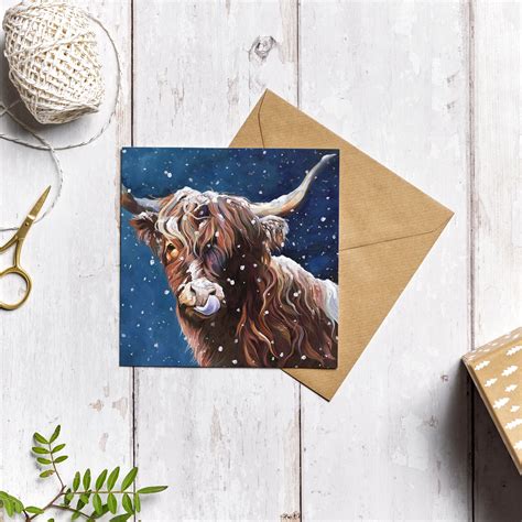 Highland cow christmas card highland cattle christmas cards – Artofit