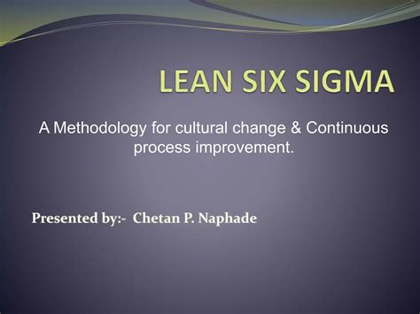 Seminar On Lean Six Sigma PPT