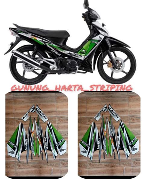 Striping Stiker Lis Body Motor Full Set Honda Supra X 125 R One Heart