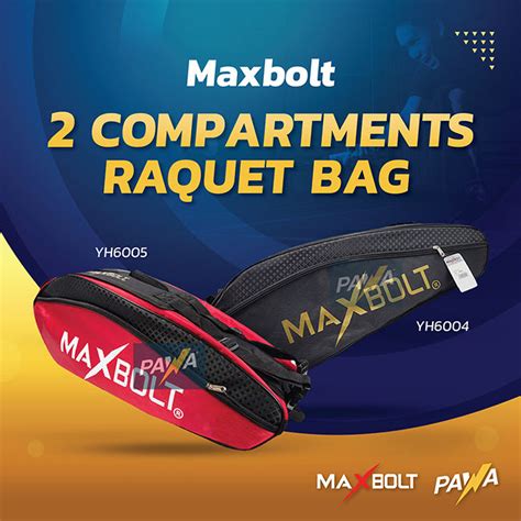 MAXBOLT 2 Compartments Badminton Tennis Squash Bag With Thermal Lining