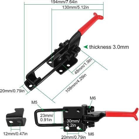 Buy Pack Lbs Capacity Toggle Clamps Gh Adjustable U Bolt Self