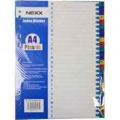 Nexx Divider A4 PVC A Z Coloured 26Div Ultimate Stationery