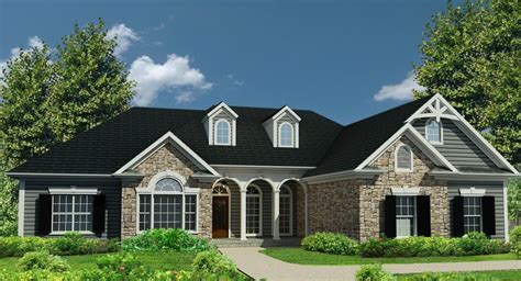 One Story Country Style House Plan 4304 Th Rockwell Country Style House Plans Craftsman