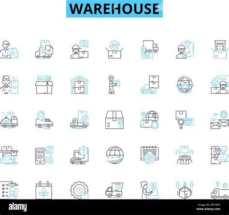 Conjunto De Iconos Lineales De Almac N Log Stica Distribuci N