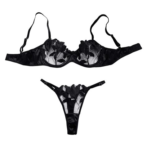 Elegant Floral Embroidery Lingerie Set For Women Sexy Bra And Panty Combo Sexy Lingerie Top And