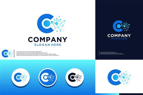 Conexión del logotipo con la letra C concepto tecnológico vector de