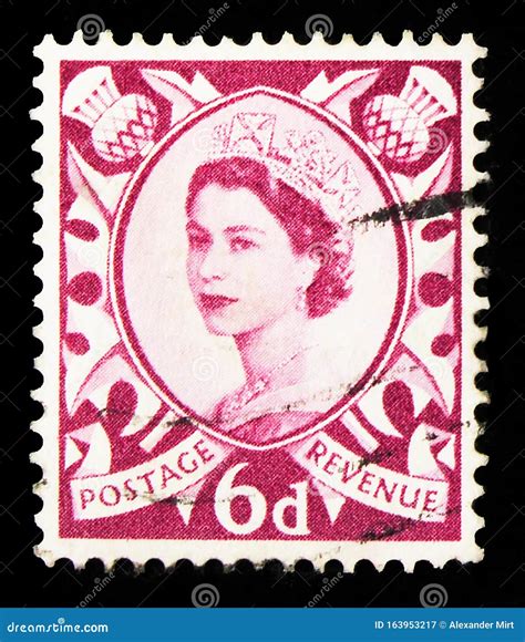 Postage Stamp Printed In United Kingdom Shows Queen Elizabeth II