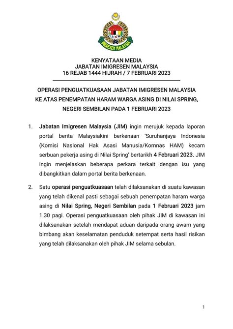 Imigresen Malaysia On Twitter Operasi Penguatkuasaan Jabatan