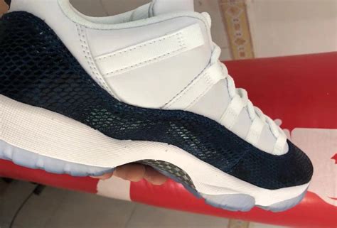 Air Jordan 11 Low Navy Blue Snakeskin Cd6846 102 Release Date Sbd