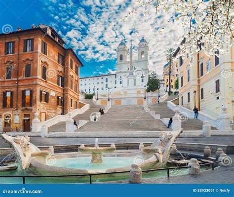 Spanish Steps And Early Baroque Fountain, Rome Editorial Photo ...