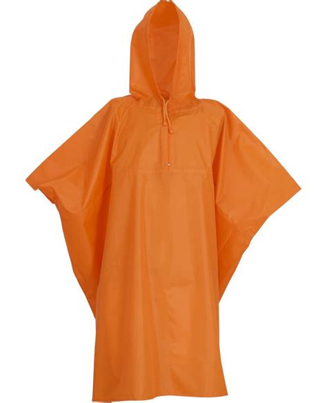 Poncho De Pluie Léger Hvs470 Orange Venteimpression Textile