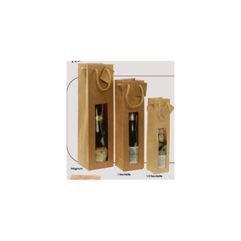 BOLSA PARA 1 BOTELLA KRAFT CON VENTANA ECOBAGSTORE SL