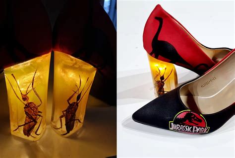 Light Up Jurassic Park Heels With Giant Mosquito Stuck In Amber