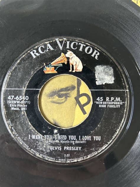 Elvis Presley 1956 Us Original Rca Victor 47 6540 I Want You I Need You