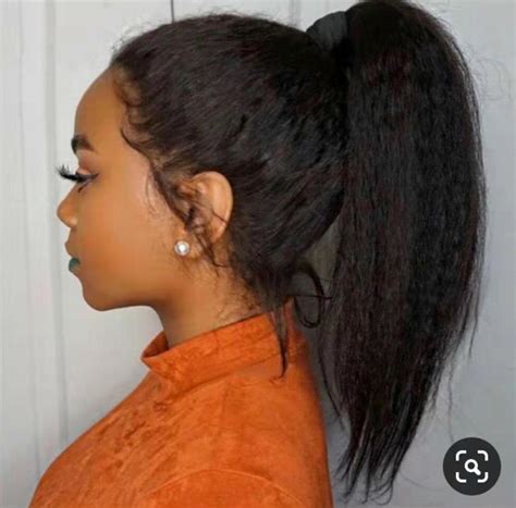 African American Texture Light Yaki Ponytail Human Hair Clip In