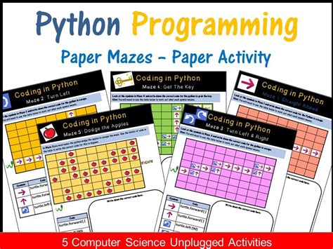 Python Programming Coding Mazes Coding Unplugged Beginner Activities