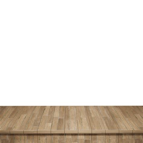 Wooden table foreground, wood table top front view 3d render isolated ...