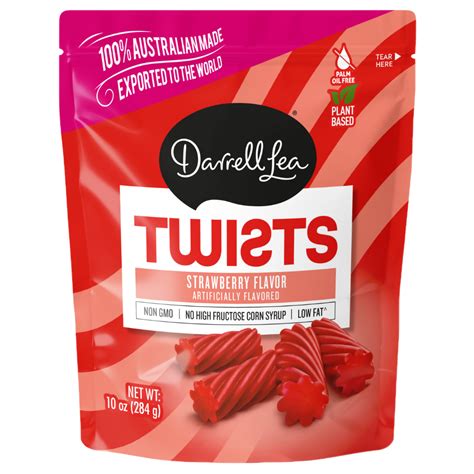 Strawberry Flavor Licorice Twists Darrell Lea USA