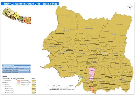 Nepal: Administrative Unit - Province 1 Map | UN Nepal Information Platform