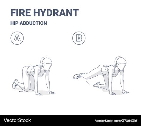 Fire hydrant exercise women home workout routine Vector Image