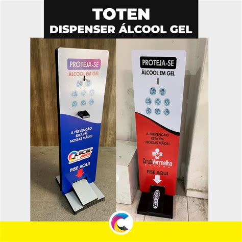 Totem Dispenser Para Lcool Em Gel Click Art