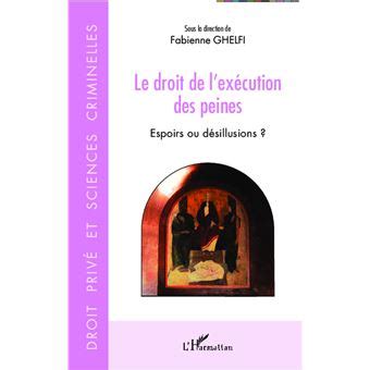 Le Droit De L Ex Cution Des Peines Espoirs Ou D Sillusions Broch